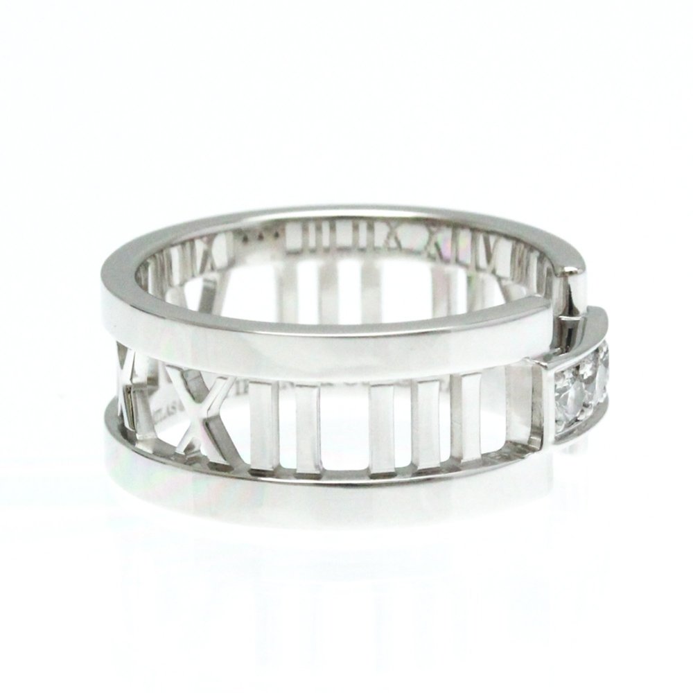 TIFFANY ATLAS 18K WHITE GOLD DIAMOND BAND RING SIZE 6.25 #53 - Picture 5 of 9